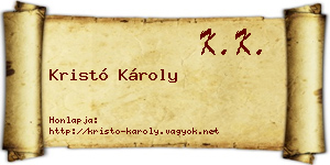 Kristó Károly névjegykártya