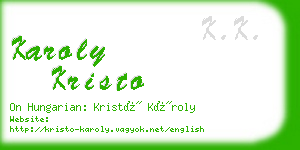 karoly kristo business card